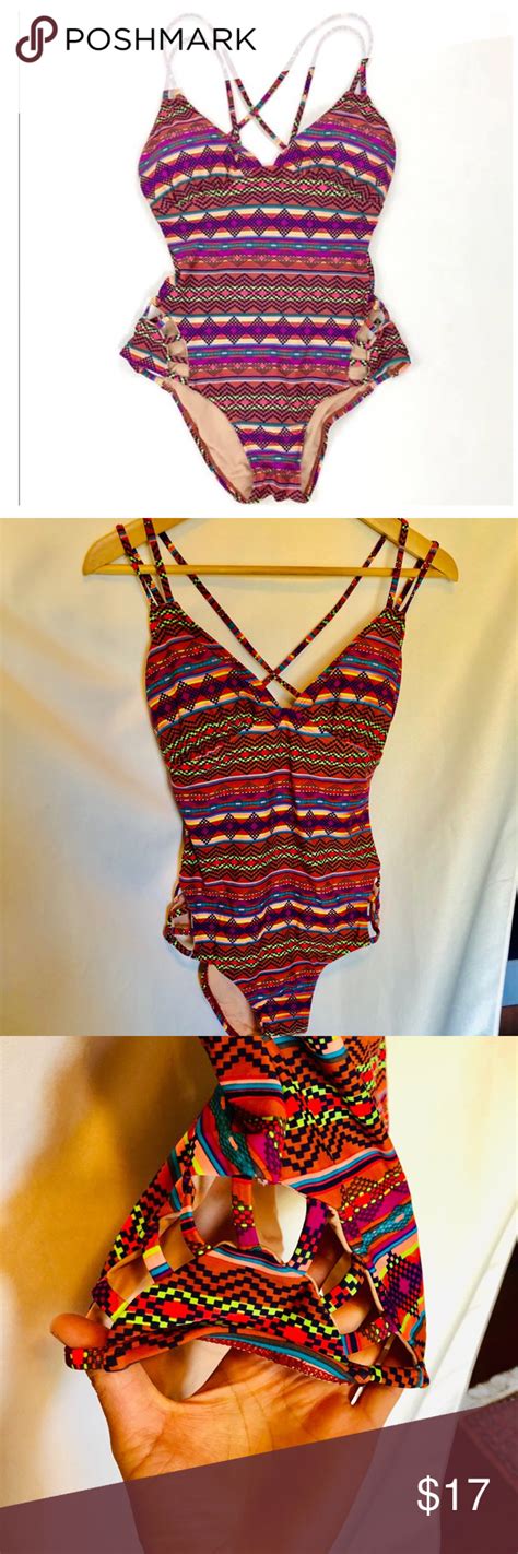 Aztec Patterned Colorful One Piece Swimsuit Nwt One Piece One Piece Swimsuit Clothes Design