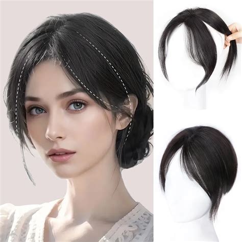 Corte De Cabelo Com Franja Falsa - Franja Falsa 3D Estilo Francês para Mulheres, Cabelo Sintético com ...