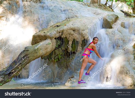 Woman Sexy Bikini Waterfall Erawan Waterfall Stock Photo 1531178384 Shutterstock
