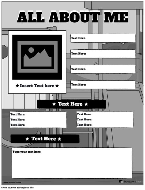 Fun All About Me Activity Kids Black And White