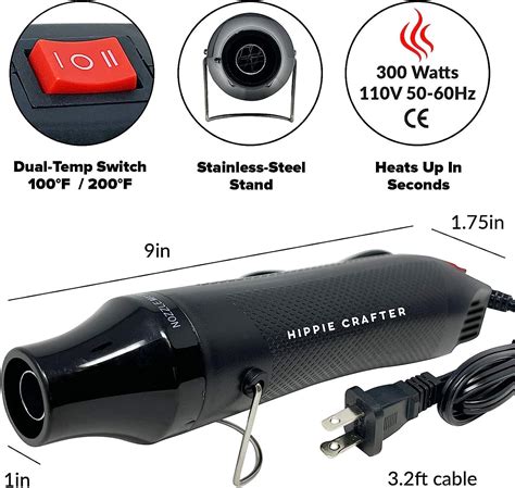 Craft Heat Gun W Speed Small Mini Hot Air Tool For Resin Polymer Clay Candle Making