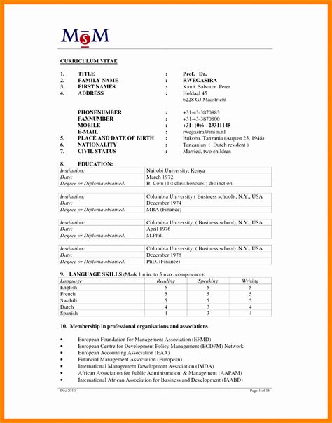 Sri Lankan Cv Formats