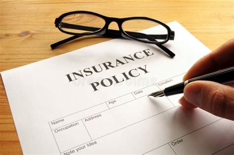 insurance policy stock image image  application contract