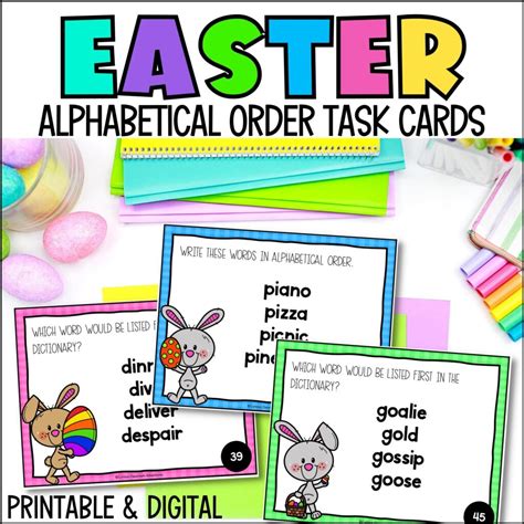 Easter Alphabetical Order Task Cards Curious Classroom Adventures