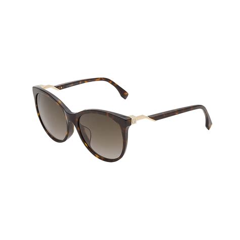 Fendi Cat Eye Womens Sunglasses Havana Brown Fendi Touch