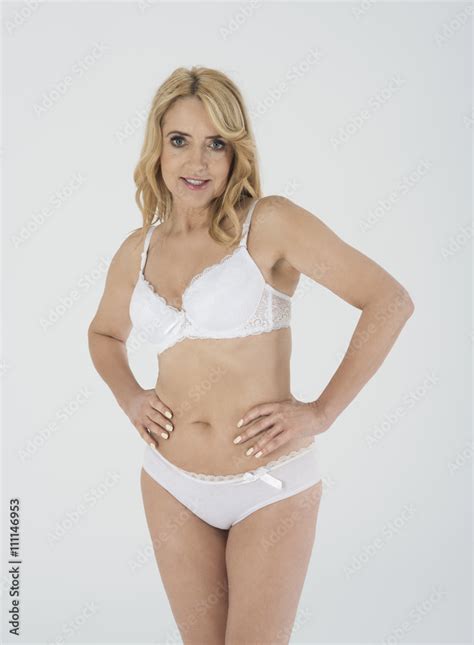 Beautiful Mature Woman In Underwear With Fit Perfect Body Off