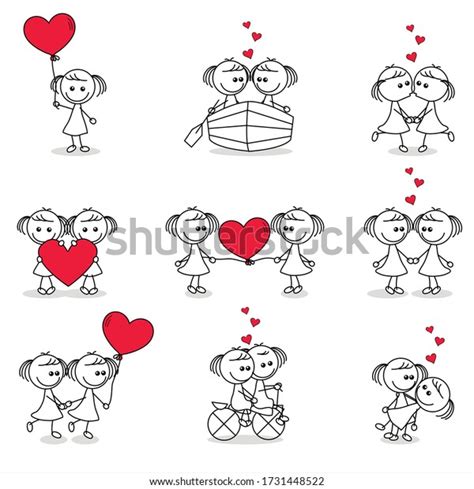 Stick Figure Same Sex Lesbian Gay Stock Vector Royalty Free Shutterstock