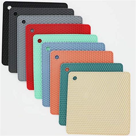 Smithcraft Silicone Trivets For Hot Dishes Pots And Pans Hot Pads For Kitchen Black Silicone