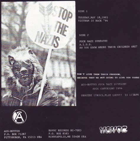 MELONVILLE HARDCORE AUS ROTTEN Fuck Nazi Sympathy EP