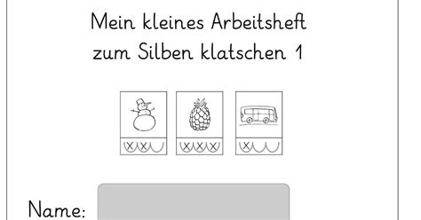 Lernst Bchen Silben Klatschen Ein Arbeitsheft