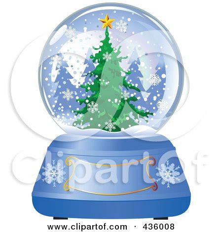 Evergreen Christmas Tree In A Winter Snow Globe Posters, Art Prints by ...