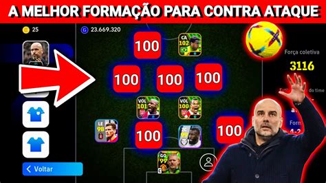 A MELHOR FORMAÇÃO PARA CONTRA ATAQUE DO MOMENTO NO EFOOTBALL 2024