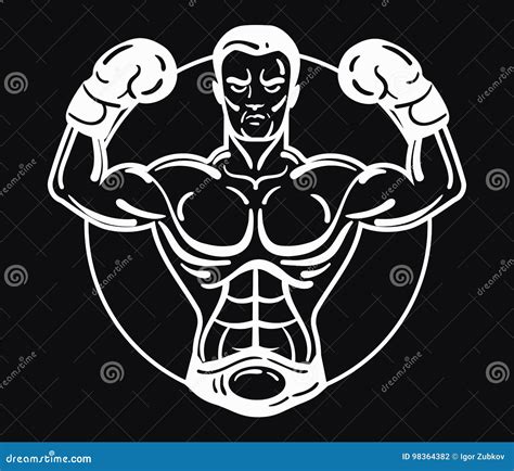 Человек боксера в перчатках бокса Vector иллюстрация спортсмена с ...