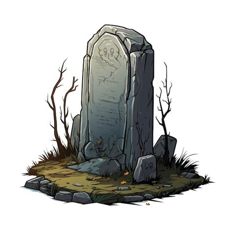 Premium Vector Vector Blank Gravestone Memorial Tombstone Halloween