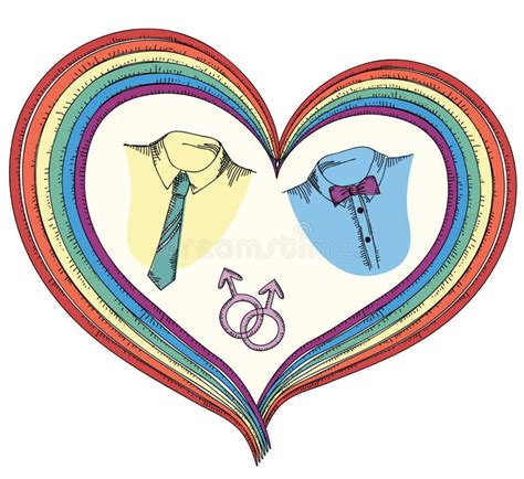 Tarjeta Gay Del Amor Imagen Del Bosquejo Aislada En Blanco Stock de ilustración Ilustración