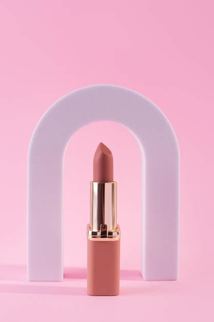 Premium Photo Abstract Background With Geometric Forms For Product Presentation Nude Lipstick