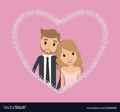 Couple cartoon wedding marriage icon Royalty Free Vector