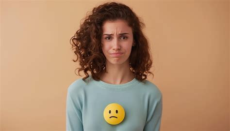 Beautiful Brunette Young Woman With Sad Face Sad Expression Sad Emotion