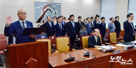 국회 과방위 국정감사 선서하는 김덕재 한국방송공사 사장 직무대행 네이트 뉴스