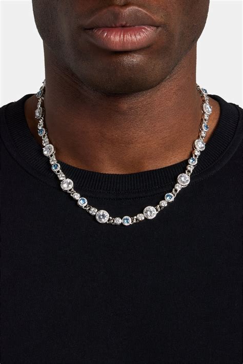 Iced Blue And Clear Stone Cuban Chain 10mm Mens Chains Shop Tennis Chains At Cernuccicom