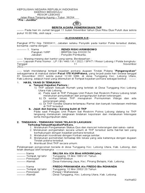 Ba Sket Tkp Sket Tkp Foto Tkp Pdf