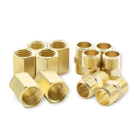 Bwintech 4 Pcs 1 2 To 1 2 Female Male BSP Thread Brass Hex Nipple