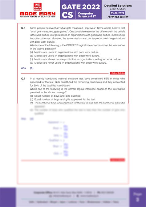 Solution Gate 2022 Paper Solution Cs Madeeasy Studypool