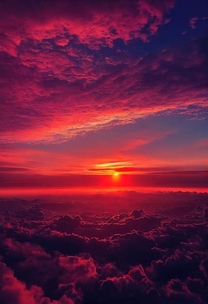 Premium Photo | Beautiful orange sky and clouds at sunset