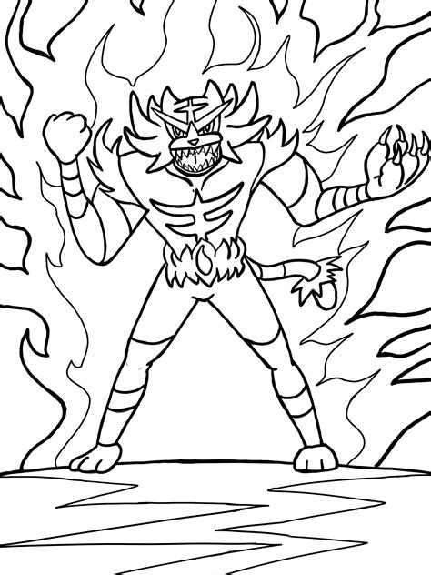 Pokemon Coloring Pages Incineroar