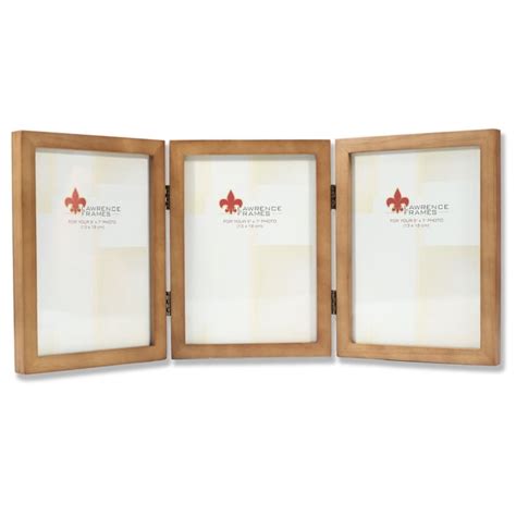 766057t Nutmeg Wood 5x7 Hinged Triple Picture Frame