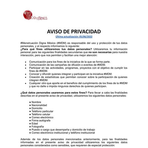 Aviso De Privacidad Convocatoria 2022pdf Docdroid