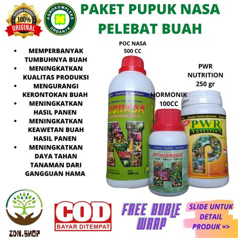 Jual Paket Pupuk Buah Poc Nasa Hormonik Power Nutrition Paket Penyubur