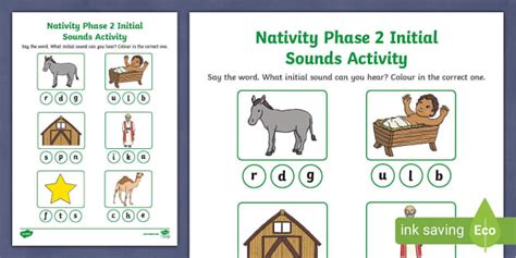 Nativity Phase 2 Initial Sounds Activity Teacher Made