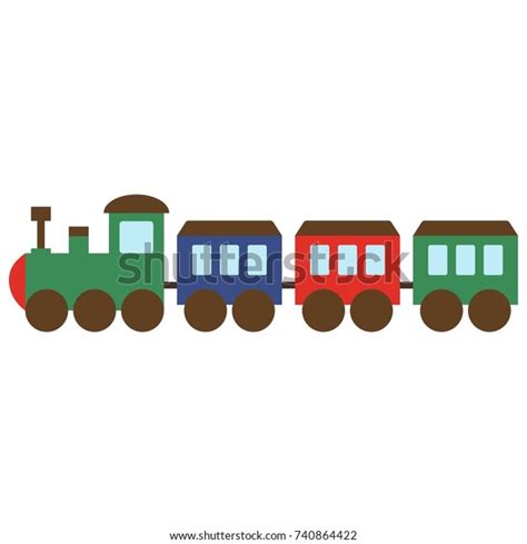 Vector Illustration Toy Train Stock Vector Royalty Free 740864422