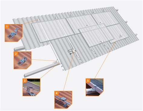 Kit Fixation 4 Panneau Solaire En Paysage Tole Ondulee Esdec Ap5