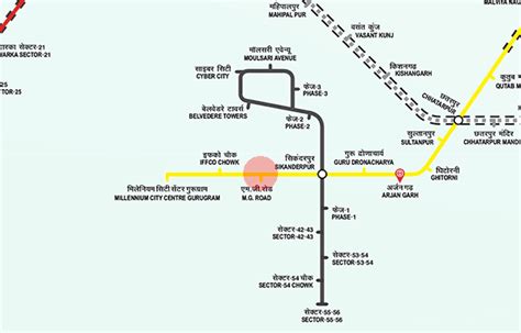 MG Road station map - Delhi Metro