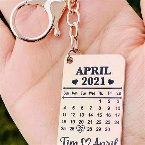 Calendar Keychain - Etsy