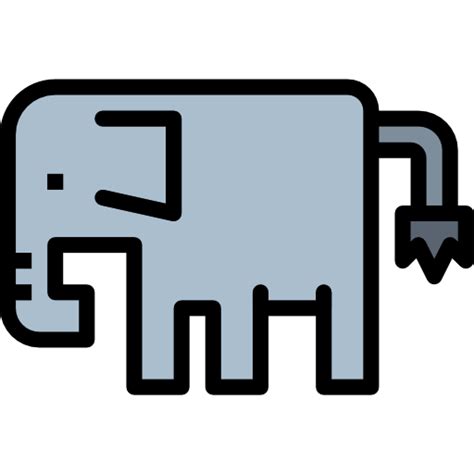 Icono De Elefante Smalllikeart Lineal Color