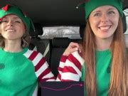 Nadia Foxx Serenity Cox As Horny Elves Cumming In Drive Thru With Remote Controlled Vibrators