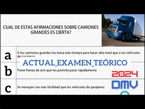 Examen Teórico Del DMV 2024 Examen Escrito De Manejo Permiso De Prueba