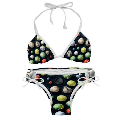 Tennis Detachable Sponge Adjustable Strap Bikini Set Two Pack Ideal