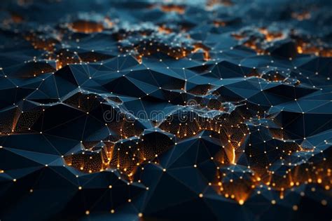 Geometric Earth Map Illustration With Abstract Generative Ai Stock