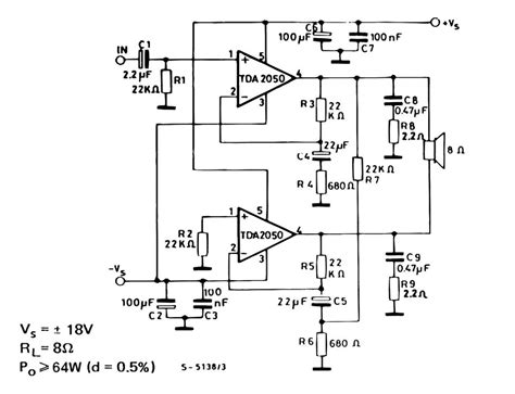 TDA2050 Bridge Amplifier Circuit: Boost Your Audio Setup Tda2050 75w