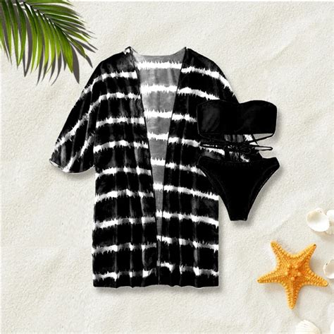 Ripley Conjunto Bikini Shop Smart Negro Y Salida De Ba O Ginevra