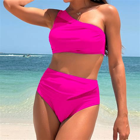 Tankini Set Bikini Set For Women Plus Size Bathing Suit Tank Swimsuit Mid Waist Deep V Neck