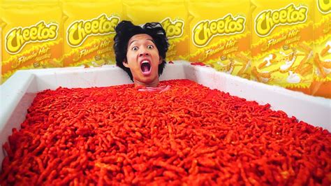 HOT CHEETOS BATH CHALLENGE YouTube