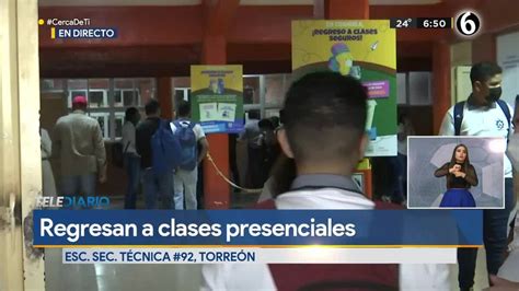 Alumnos regresan a clases presenciales en secundarias de Torreón