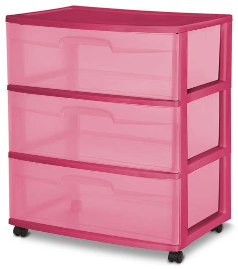 Sterilite Wide 3 Drawer Cart Pink Walmart Canada