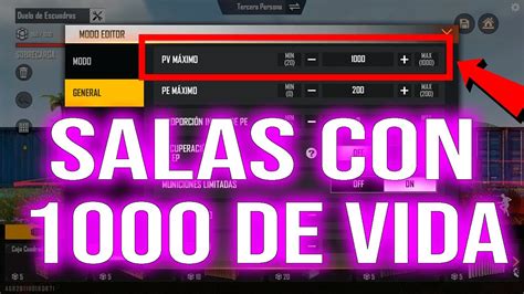 Como Crear Salas Con 1000 De Vida En Free Fire 2022 Nueva Actualizacion