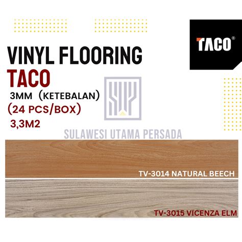 Jual Vinyl Lantai Taco Motif Kayu Taco Vinyl Mm Shopee Indonesia